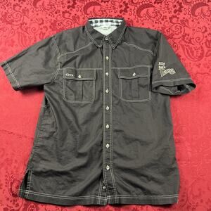 Game‎ Guard Shirt Mens Medium Brown Vented Fishing Button Billy Bob's Ft. Worth